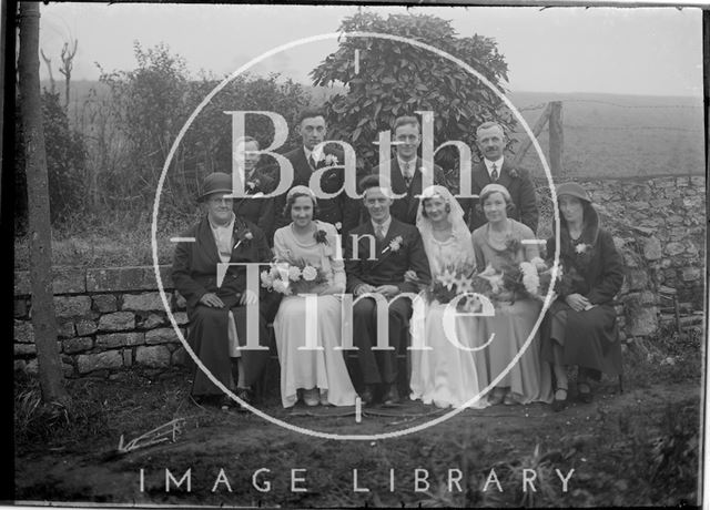 An unidentified wedding group portrait c.1930