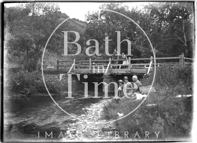 Pausing by the river, Lynton near Lynmouth, Exmoor, Devon 1932