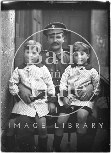 Sidney Bence and the photographer's twins c.1915