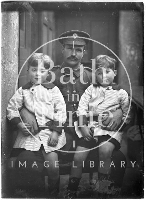 Sidney Bence and the photographer's twins c.1915