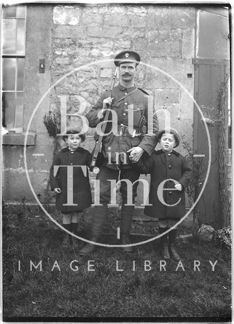 Sidney Bence and the photographer's twins c.1915