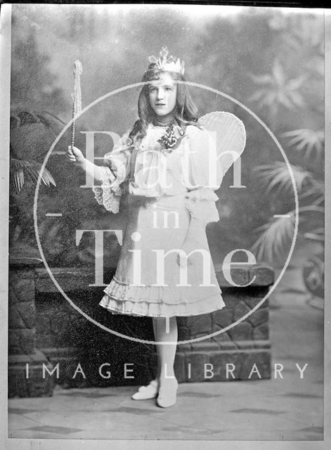 Copy of a studio portrait of a girl dressed as a fairy c.1900