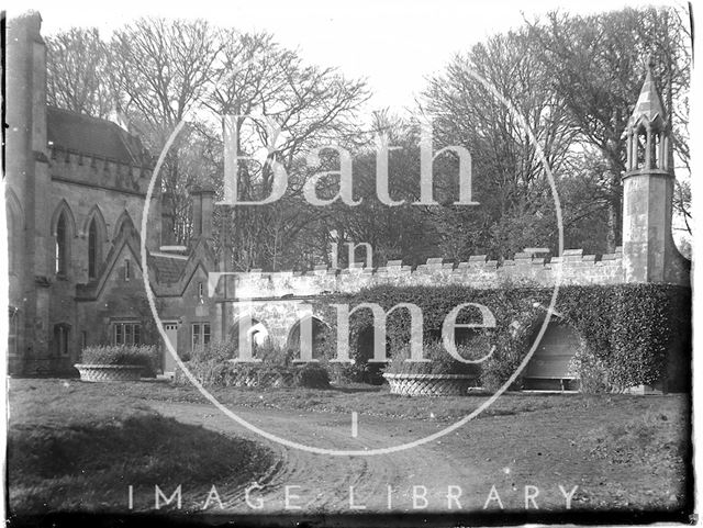 Fonthill Abbey remains, Wiltshire, pictured from the southeast c.1925