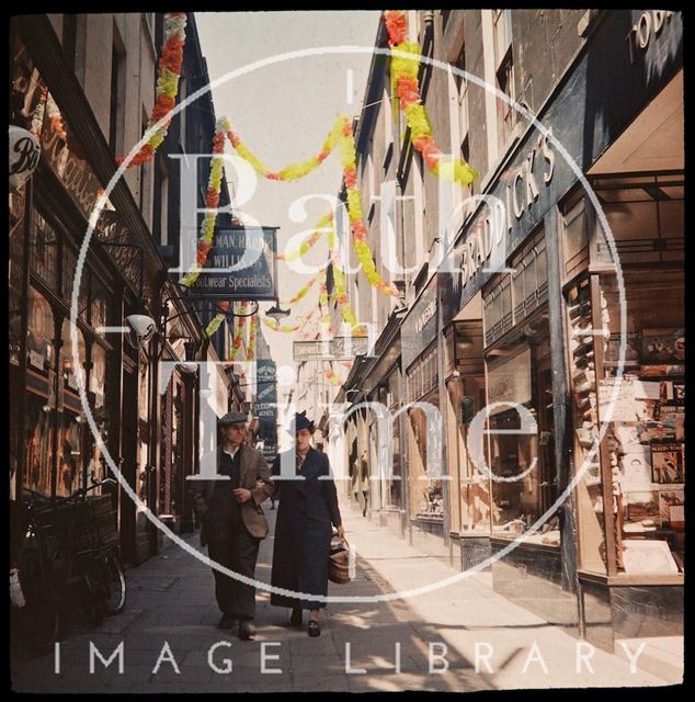 Dufaycolor view of Union Passage, Bath 1937