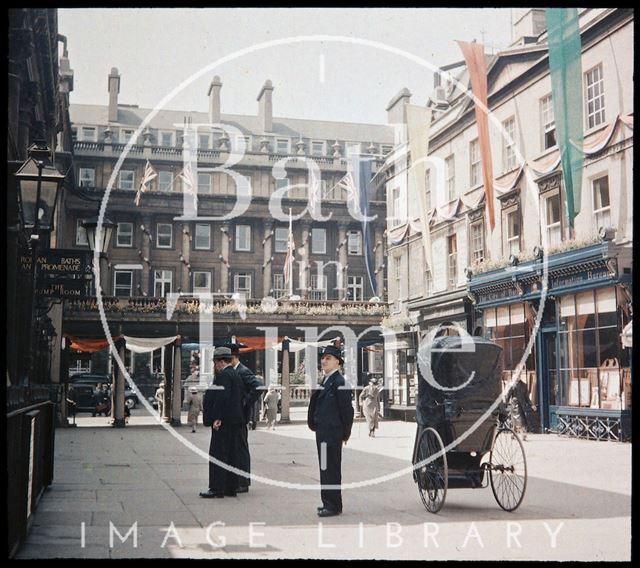 Dufaycolor view of Abbey Church Yard, Bath 1937