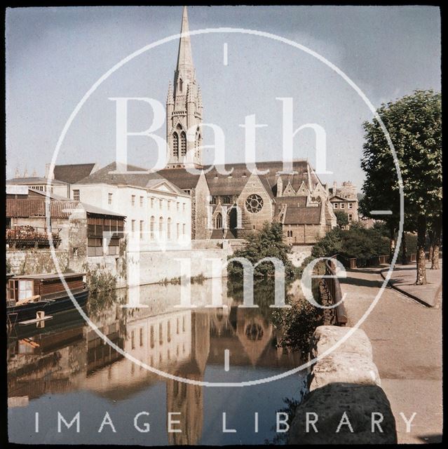 Dufaycolor view of St. John's Church, Bath 1937