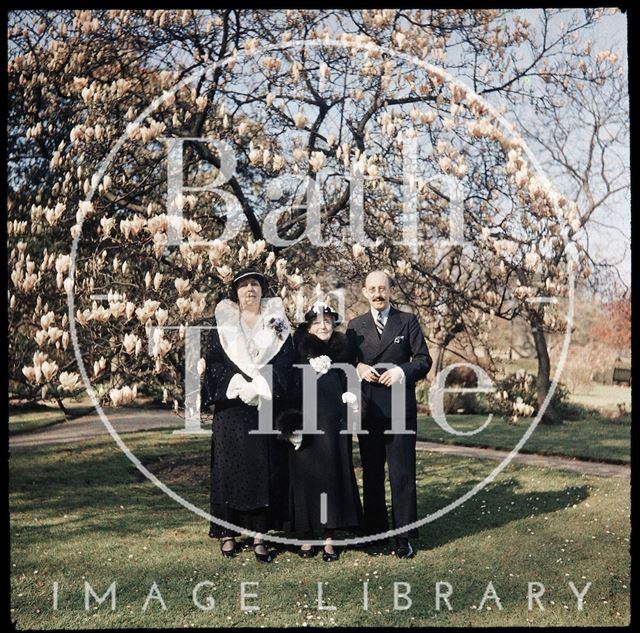 Dufaycolor view of a family group, including the photographer 1937