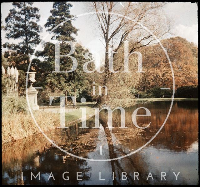 Dufaycolor view of the lake in Royal Victoria Park, Bath 1937