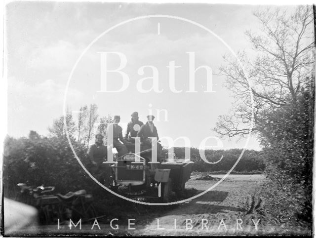 A group of men posing on an early Albion lorry c.1940