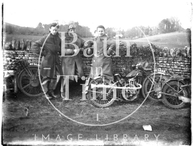 A trio of motorcyclists c.1920