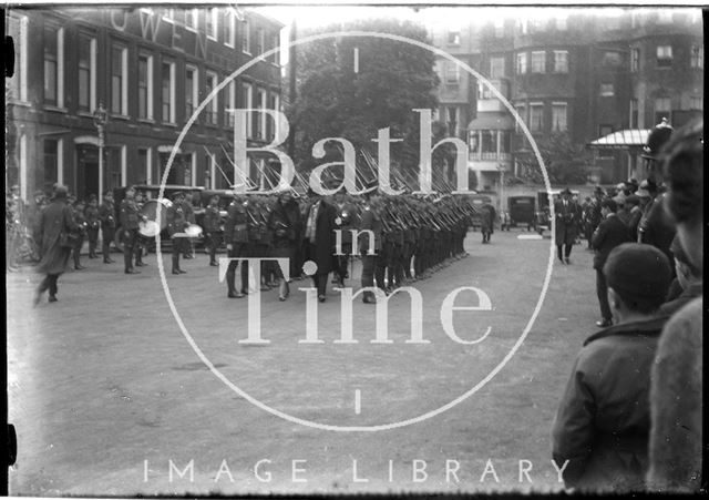 Cadets inspection in Alfred Street, Bath c.1920