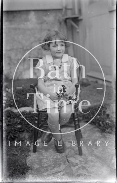 An unidentified young girl posing at 32, Sydney Buildings, Bath c.1919