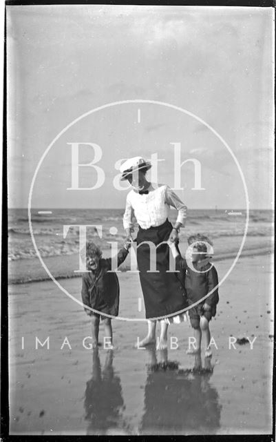 A family day at the beach at Minehead, Somerset 1914