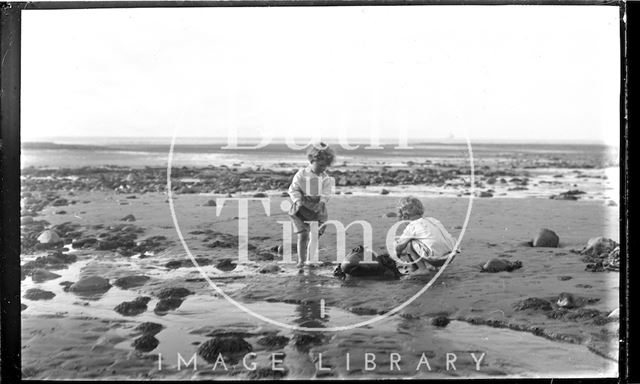 A family day at the beach at Minehead, Somerset 1914