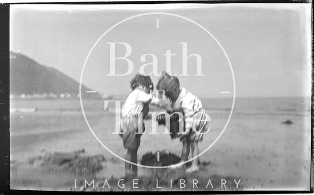 A family day at the beach at Minehead, Somerset 1914