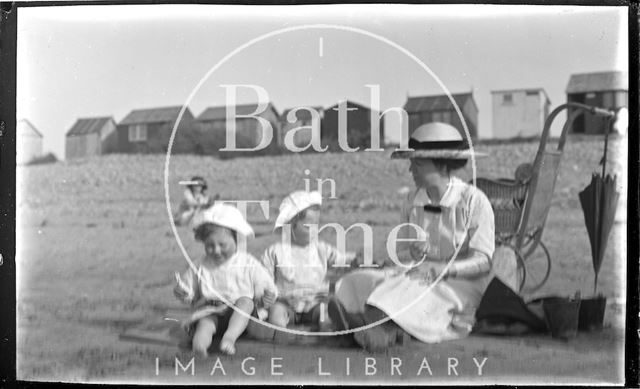 A family day at the beach at Minehead, Somerset 1914