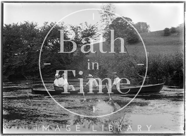 Friends of the photographer boating on the river near Warleigh c.1910