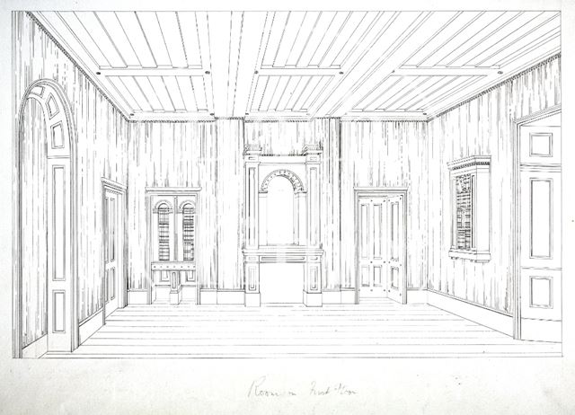 Room on first floor, Beckford's Tower, Lansdown, Bath 1828