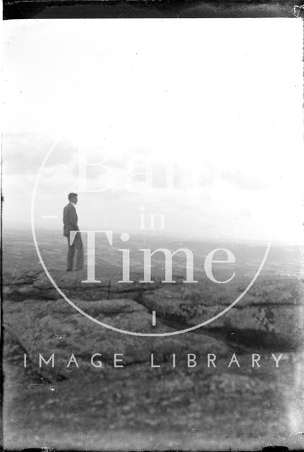 A young man taking in the view at Exmoor c.1930