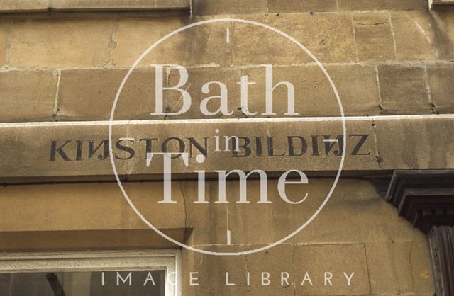 Lettering for Kingston Buildings, Kingston Parade, Bath 1980