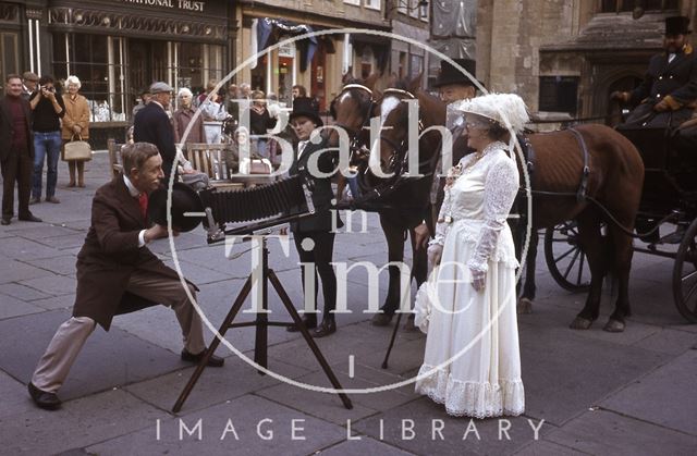 In period costume outside the Abbey, Bath 1984