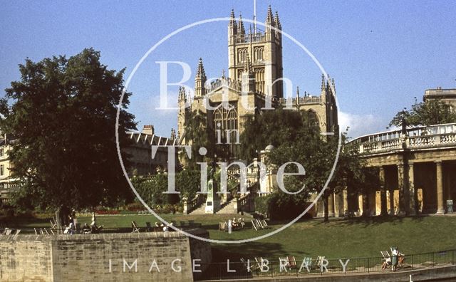 Bath Abbey from Parade Gardens 1979