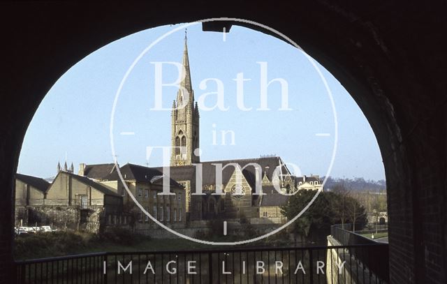 St. John's Church, viewed under St. John's Church, Bath 1979