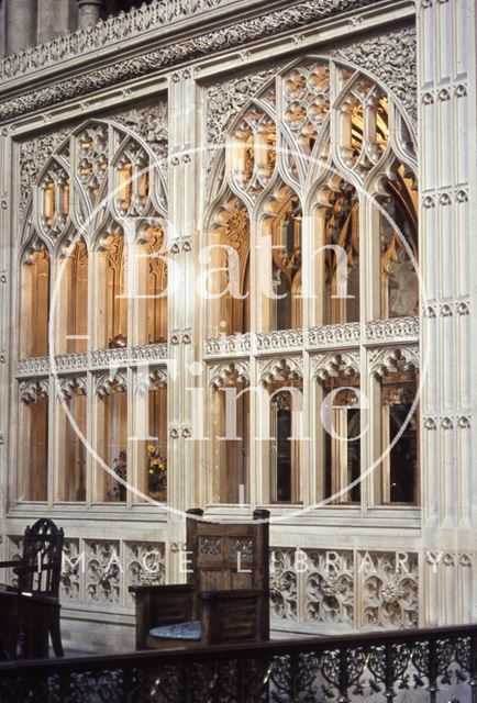 Screen inside Bath Abbey 1979