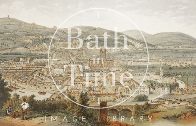 Bath from Beechen Cliff c.1875 - detail