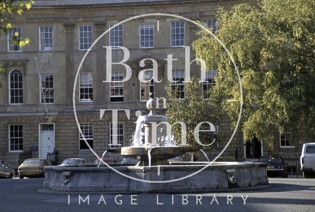 Fountain at Laura Place, Great Pulteney Street, Bath 1979