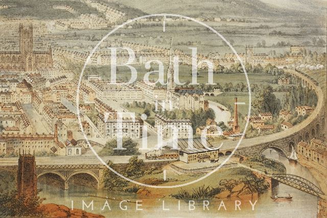 Bath from Beechen Cliff c.1875 - detail