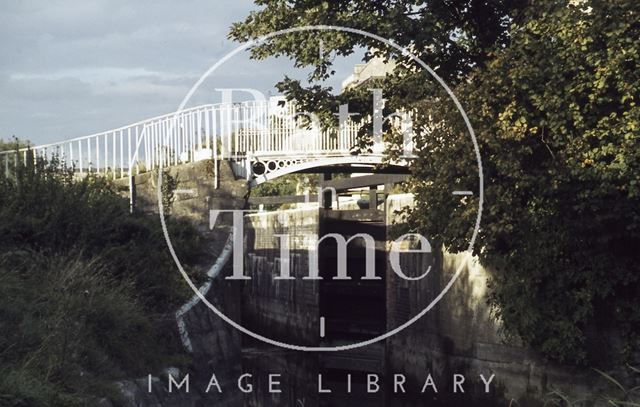 Bridge and locks on the Kennet and Avon Canal, Widcombe, Bath 1979