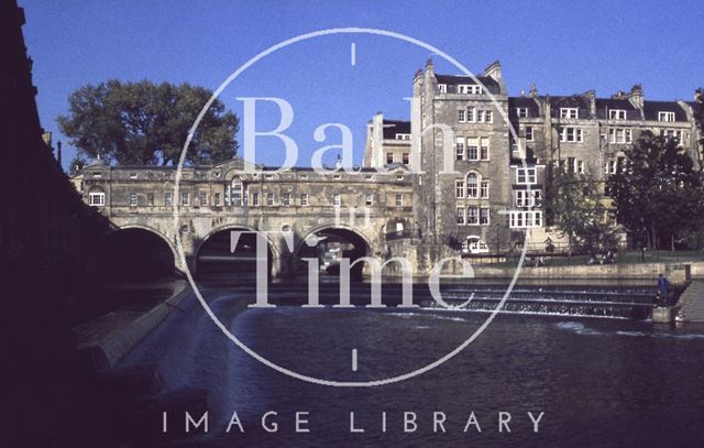 Pulteney Bridge and Weir, Bath 1979