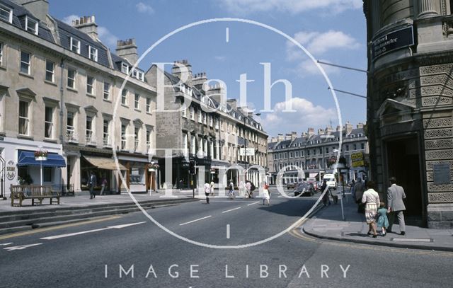 Edgar Buildings and Princes Buildings from Milsom Street, Bath 1979