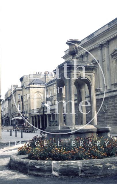 The mineral fountain at the end of Bath Street, Bath 1979