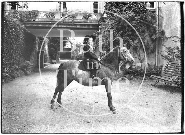 Young girl on a horse, Monkton House, Warminster Road, Limpley Stoke, Wiltshire c.1910