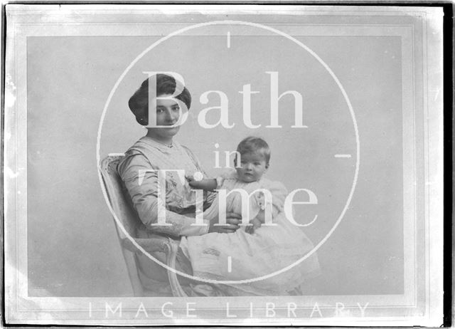 Copy of a photographic portrait of a mother and child c.1906