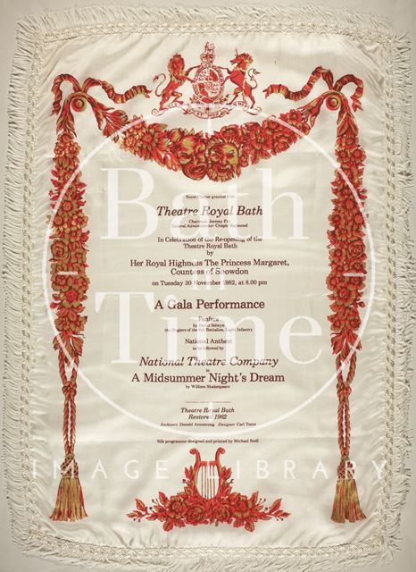 Silk Programme for a Gala Performance of A Midsummer Night's Dream, Theatre Royal, Bath 1982