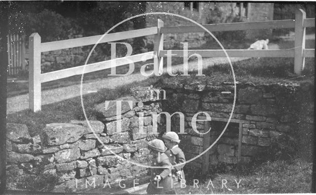 The photographer's twin boys at Conkwell, Wiltshire c.1913