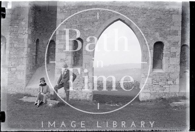 A lovely portrait of the photographer and his wife at Sham Castle, Bath c.1920