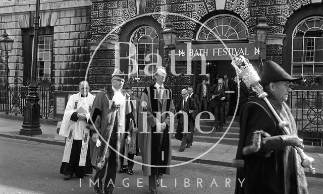 Civic mayoral procession from the Guildhall to the Abbey, Bath 1980