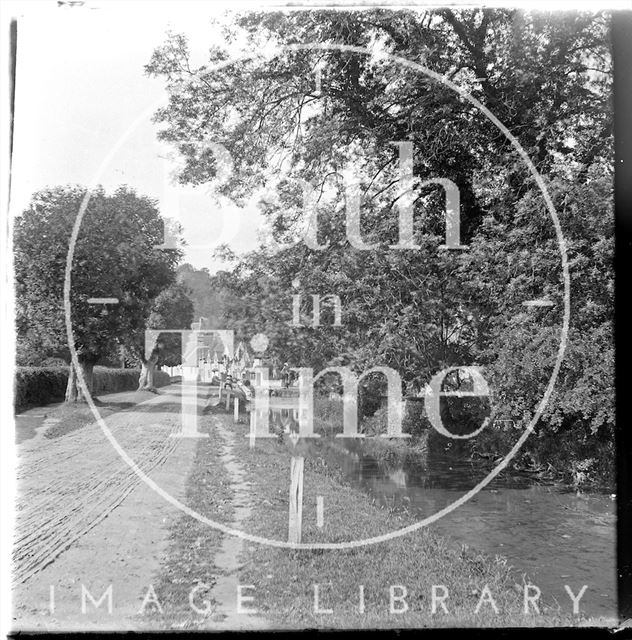 Iford Manor, Wiltshire, seen at the end of the approaching lane c.1900