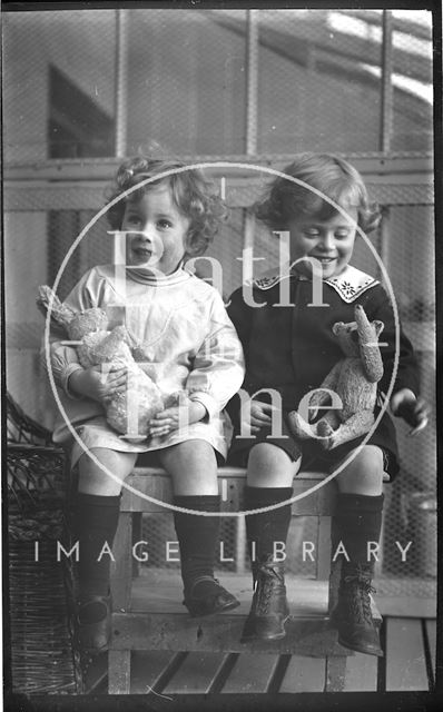 The photographer's twins at their house at 32, Sydney Buildings, Bath 1914