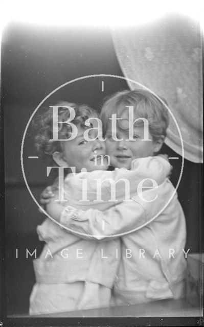 The photographer's twins at their house at 32, Sydney Buildings, Bath 1914