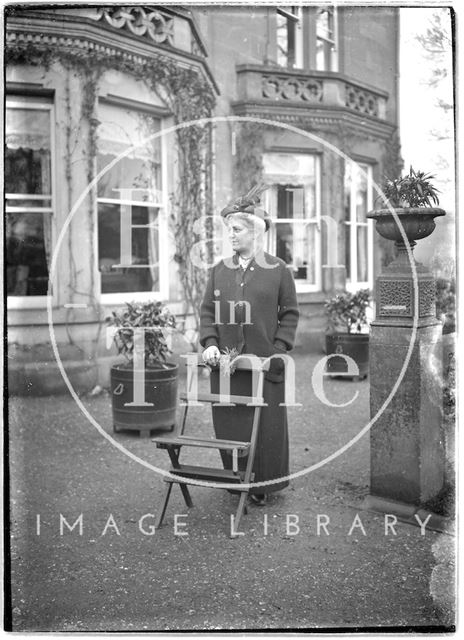 A lady outside Monkton House, Limpley Stoke, Wiltshire c.1910