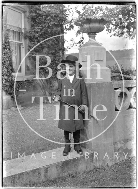 A young girl outside Monkton House, Limpley Stoke, Wiltshire c.1910