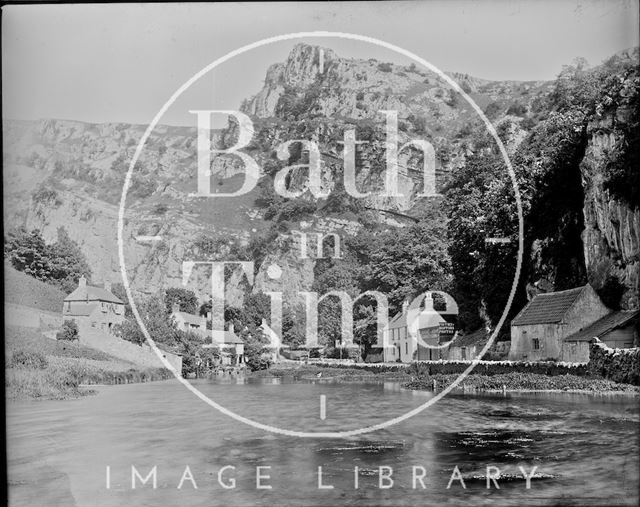 View of Cheddar Gorge, Somerset from the river c.1890