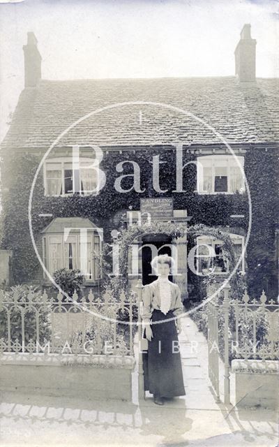 Lady outside a house in Dudbridge near Stroud, Gloucestershire c.1890