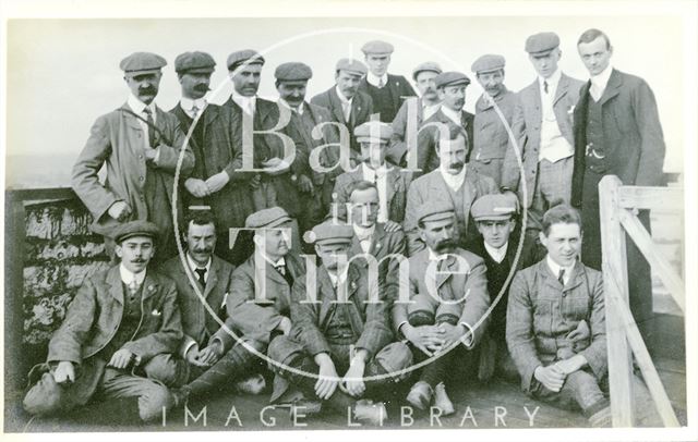 Group shot of a cycling outing c.1890