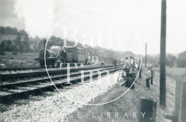 The engine Lion passing some film crew and spectators, Monkton Combe 1952